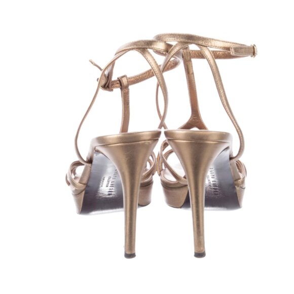 Ralph Lauren Purple Label Gold heels - Picture 3 of 5